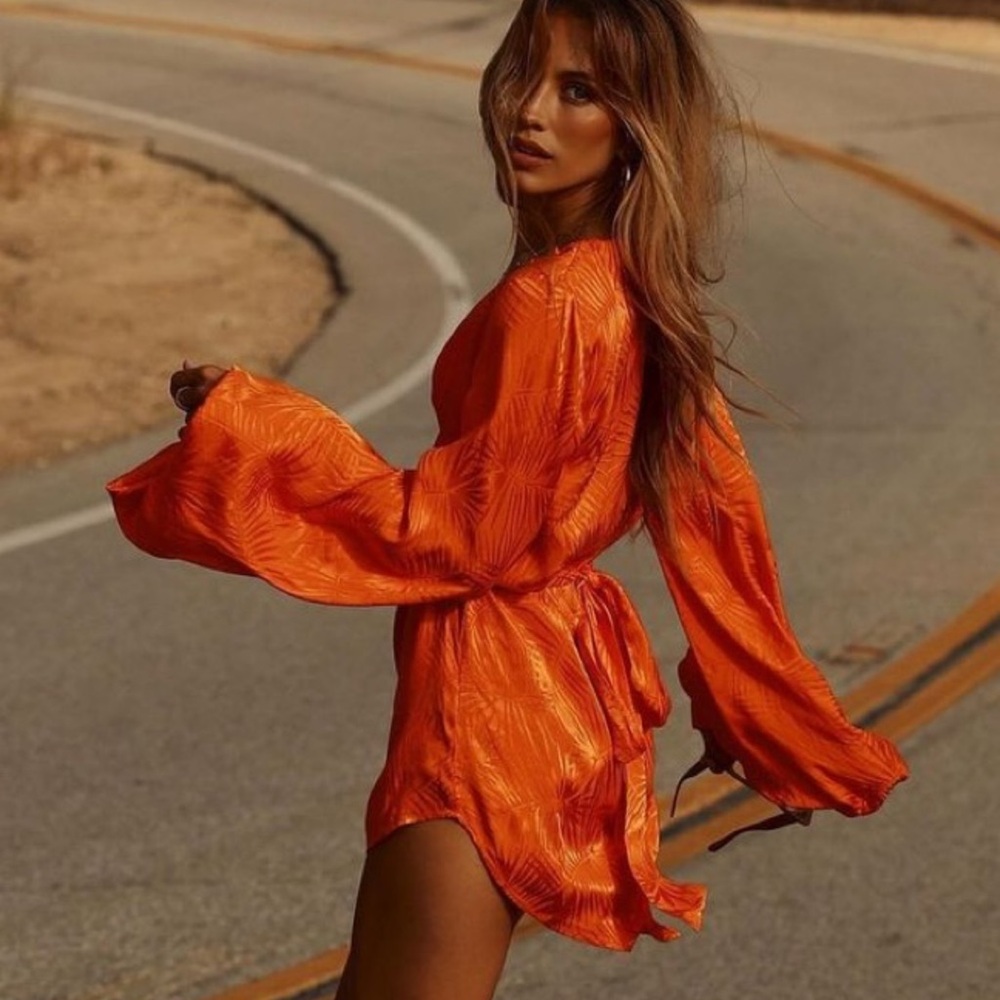 Rat & Boa Stunning Summer Mini Dress in Orange